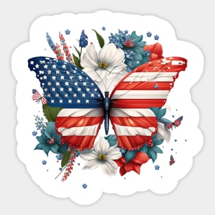 4th of July Floral Butterfly Lover Sticker